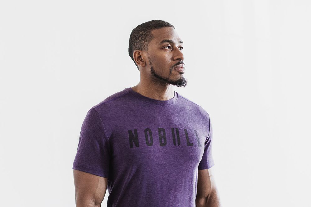 NOBULL Men's Tee - Purple - Ireland (6391XMNBQ)